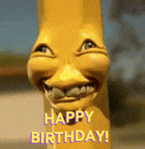 Weird Bamboo Face Making Birthday Greeting GIF