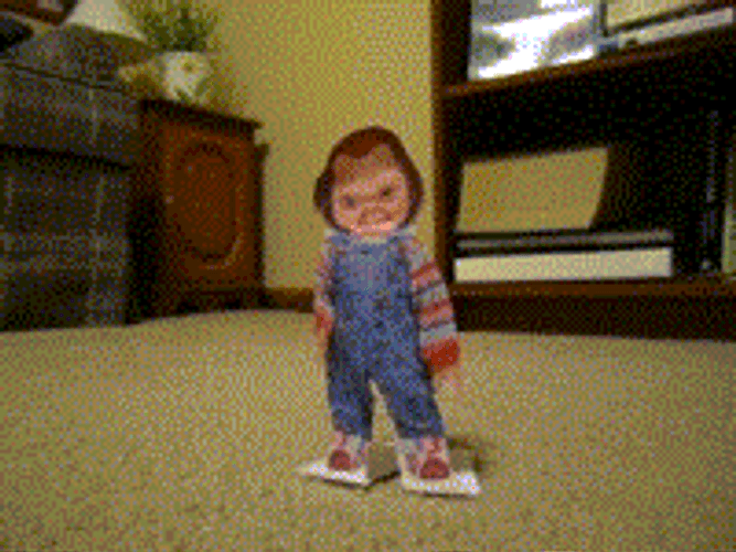 Weird Chucky Creepy Cutout GIF