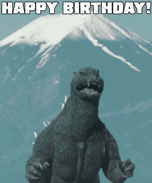 Weird Giant Monster Greeting Happy Birthday GIF
