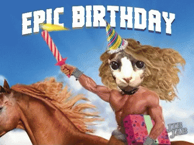 Weird Happy Birthday Crazy Horse Epic GIF