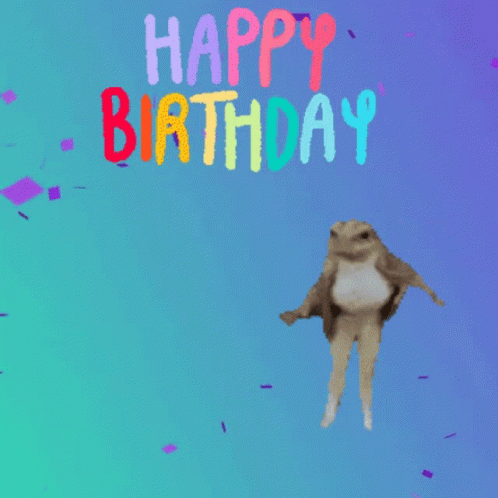 Weird Happy Birthday Meme Fog Head Woman GIF