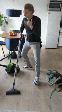 Weird Man Dancing With Vacuum GIF