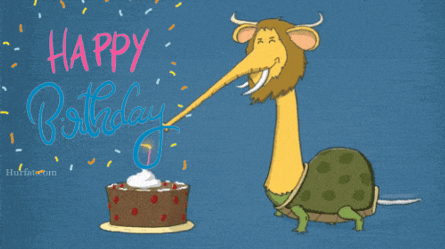 Weird Mixed Type Animal Cartoon Birthday Greeting GIF