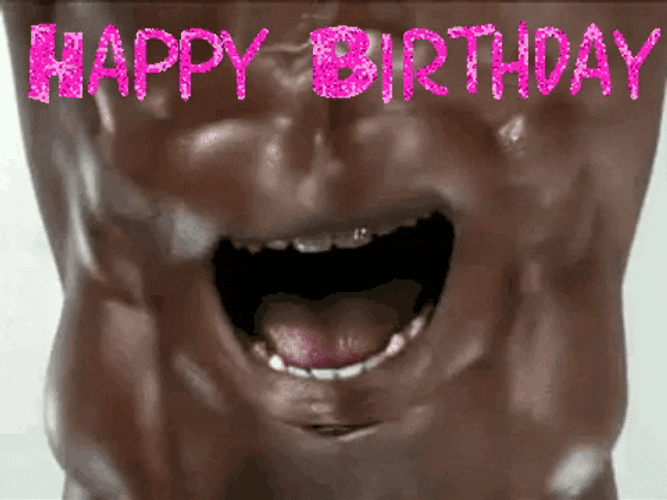 Weird Mouth In Abs Singing Happy Birthday GIF
