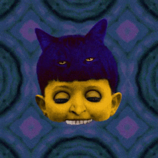Weirdcore Creepy Cat Doll Halloween GIF