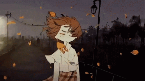 Weirdcore Dark Ghost Falling Leaves GIF