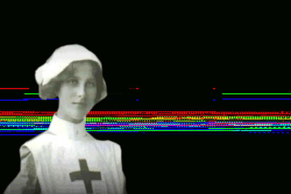 Weirdcore Nurse Cross Glitch GIF