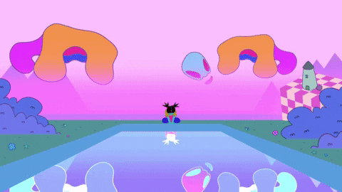 Weirdcore Skull Colorful Cartoon GIF