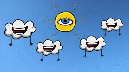 Weirdcore Sun Eye Cloud Singing GIF