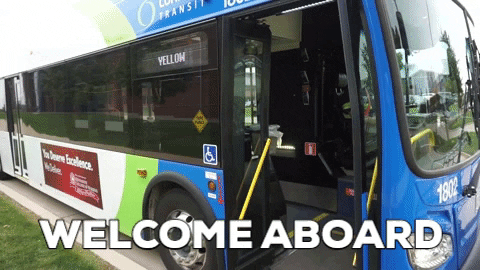 Welcome Aboard Bus Ride GIF