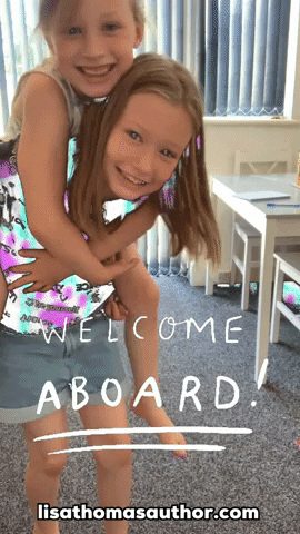 Welcome Aboard Piggy Backing Sisters GIF