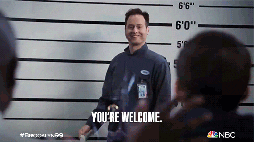 Welcome August Captain Raymond Holt You're Welcome GIF