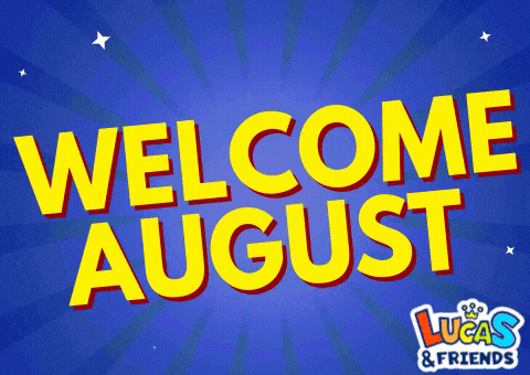 Welcome August Dancing Bold Sans Serif Font Style GIF