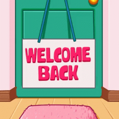 Welcome Back Banner Dog Cartoon GIF