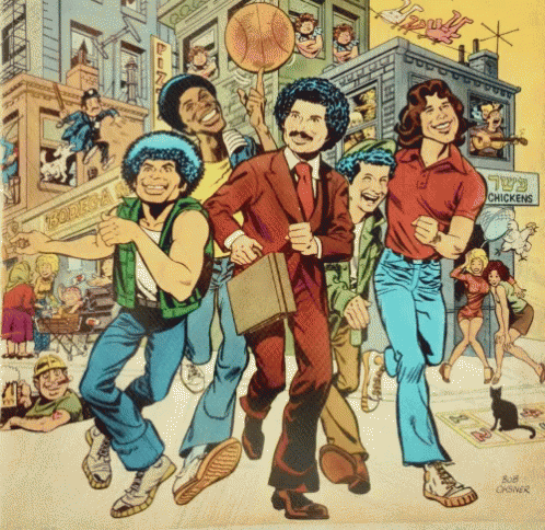 Welcome Back Kotter Comic Painting GIF
