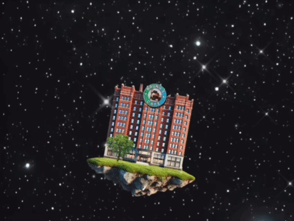 Welcome Home Sign With Building GIF
