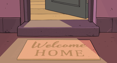 Welcome Mat In Front Of Door GIF