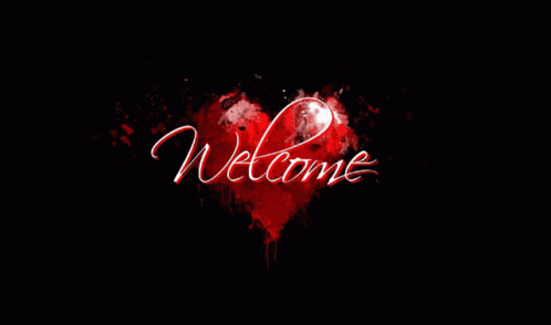 Welcome Neon Sign With Heart GIF