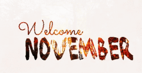Welcome November Happy Autumn Animated Text GIF