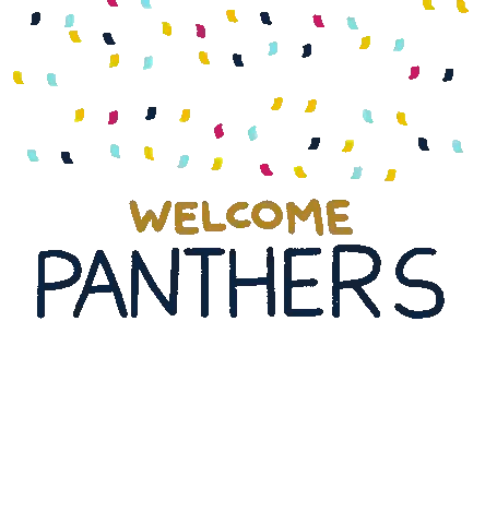 Welcome Panthers Sign with Confetti