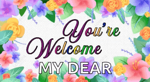Welcome Sign With Flowers and Leaves