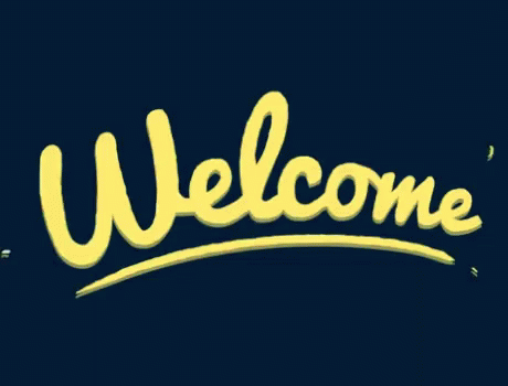 Welcome Text In Yellow And White GIF