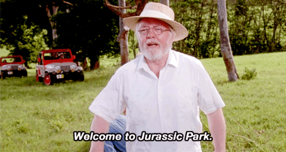 Welcome To Jurassic Park Hammond GIF