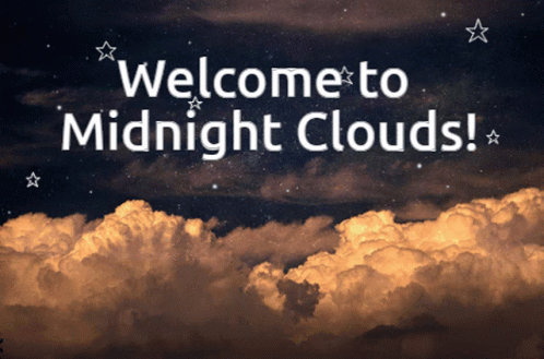 Welcome To Midnight Clouds Sign With Stars GIF
