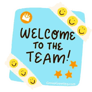 Welcome to the Team Sign with Smiley Faces