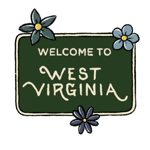 Welcome to West Virginia Sign With Flowers