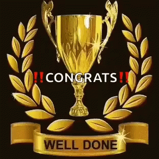 Gold Trophy Well Done Congratulations GIF