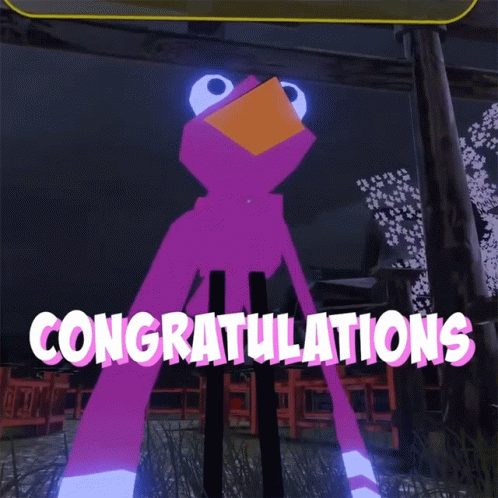 Purple Animated Bird Well Done Congratulations GIF