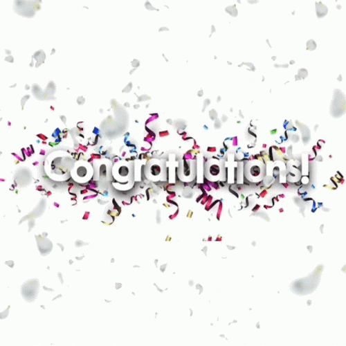 Well Done Congratulations With White Confetti GIF