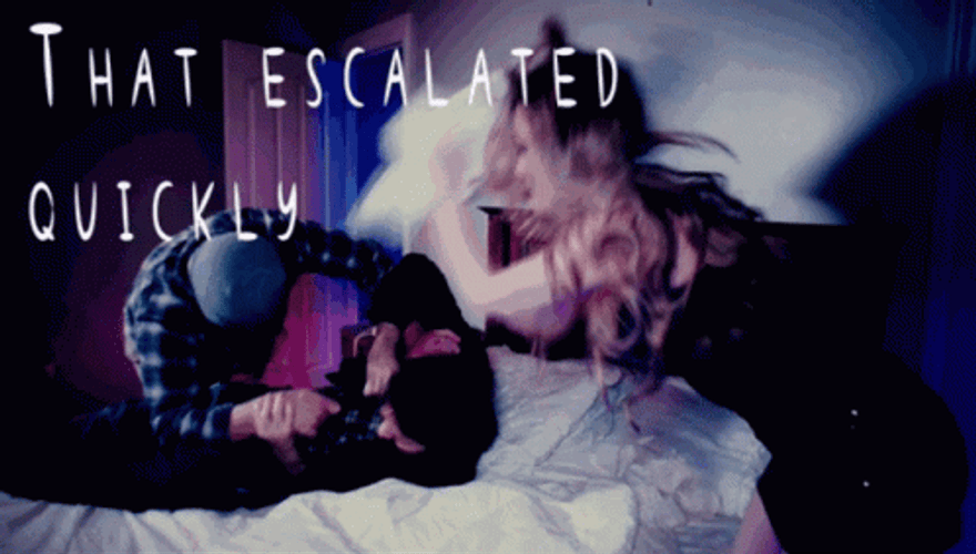 Well That Escalated Quickly Bed Fight GIF