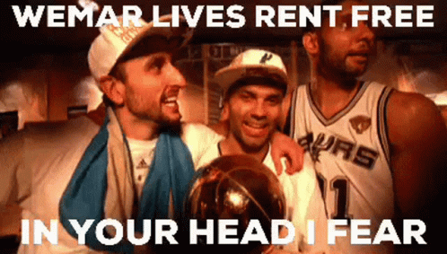 Wemar Lives Rent Free In Your Head I Fear Written On A Poster GIF