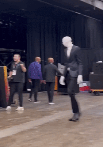 Wemby Wearing Slenderman Costume GIF