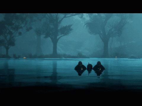 Wendigo Robot Underwater With Light GIF