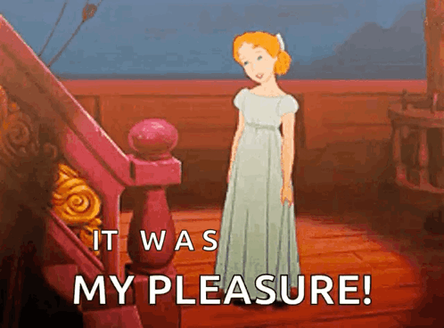 Wendy From Peter Pan Saying It Was Her Pleasure GIF