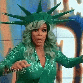 Wendy In Statue Of Liberty Costume Surprised GIF