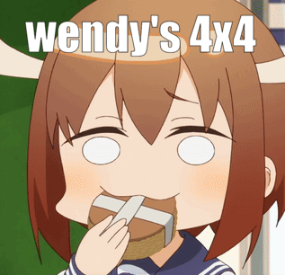 Wendy's 4x4 Girl Eating Sandwich