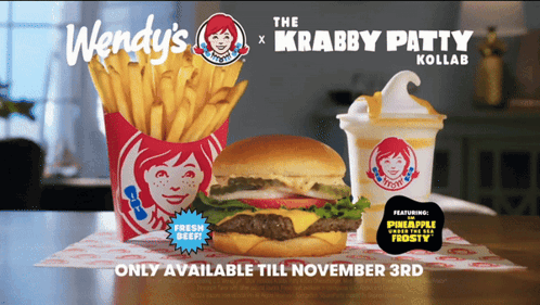Wendy's Ad With Hamburger and French Fries