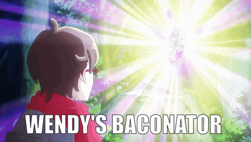 Wendy's Baconator With Glowing Light Behind