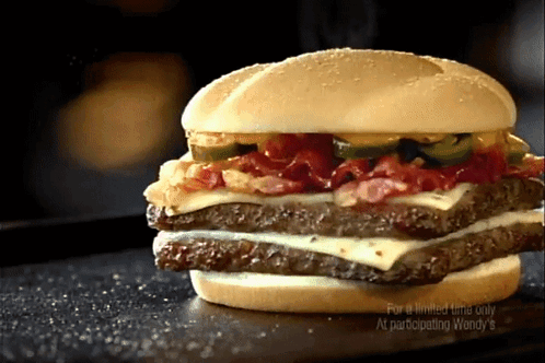 Wendy's Hamburger With Bacon and Cheese