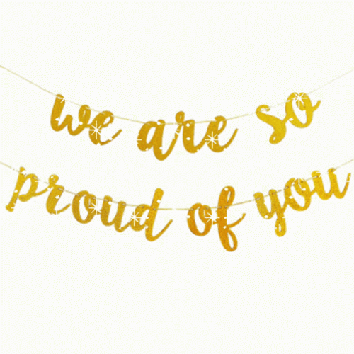 We’re So Proud Of You Sparkle Greeting Text GIF