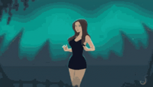Cartoon Lady Turning Into Werewolf GIF