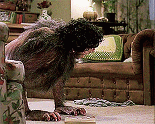 Werewolf Crawling Near Couch GIF