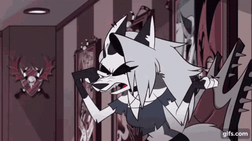 Werewolf Holding Bat GIF