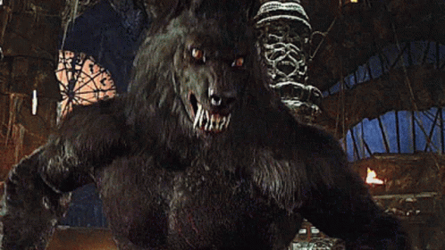 Werewolf With Open Mouth And Sharp Teeth GIF