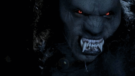 Werewolf With Red Eyes and Sharp Teeth