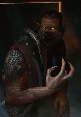 Werewolf With Snake Around Neck GIF